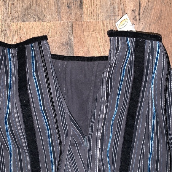 Talbots 4 Velvet Stripes on Off-Black Full Skirt Semi-Formal Evening Wear. NWT - Picture 6 of 7